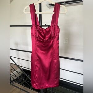 Lucy in the Sky Red Satin Mini Dress